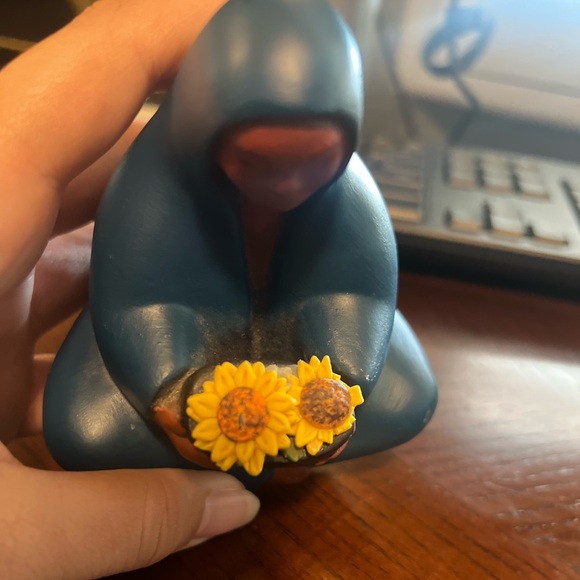 Tlalli Woman & Sunflowers  Seated Aztec Spanish Pottery Figurine Indigenous - Picture 5 of 8